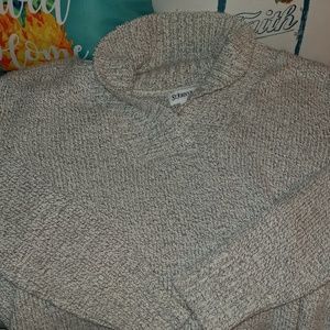 St. John's Bay Gray Cozy Cowl V-Neck Sweater